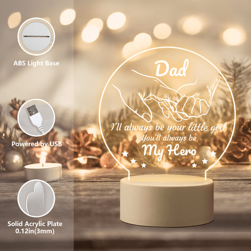 Dads Custom Night Light Ideal Gift for Special Occasions